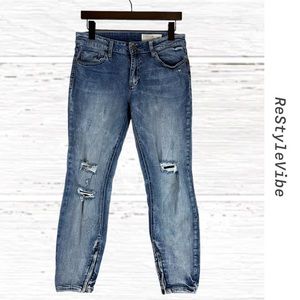 PISTOLA Women’s Size 29 Denim Jeans Ankle Fit Mid Rise Stretch Skinny Distressed